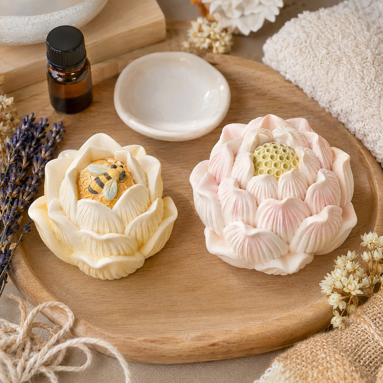 연꽃 양초 실리콘 몰드 DIY 꿀벌 연꽃 향초 몰드 석 - Soap Making In Home 리뷰 및 가격