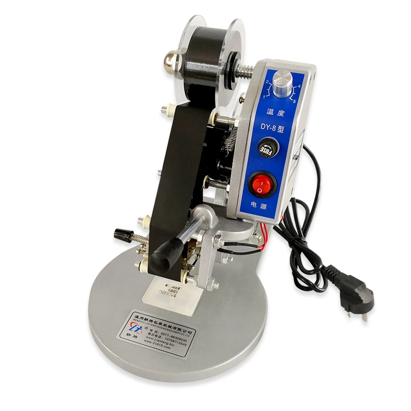 Máquina de impressão de código de data de fita máquina de data de validade 220v manual folha quente ferramentas de impressora de carimbo térmico DY-8