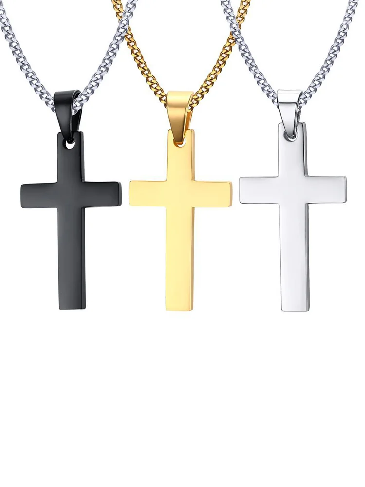 Collier avec pendentif croix chrétienne pour hommes et femmes, pendentif religieux en métal à la mode, accessoires bijoux de fête, nouvelle collection