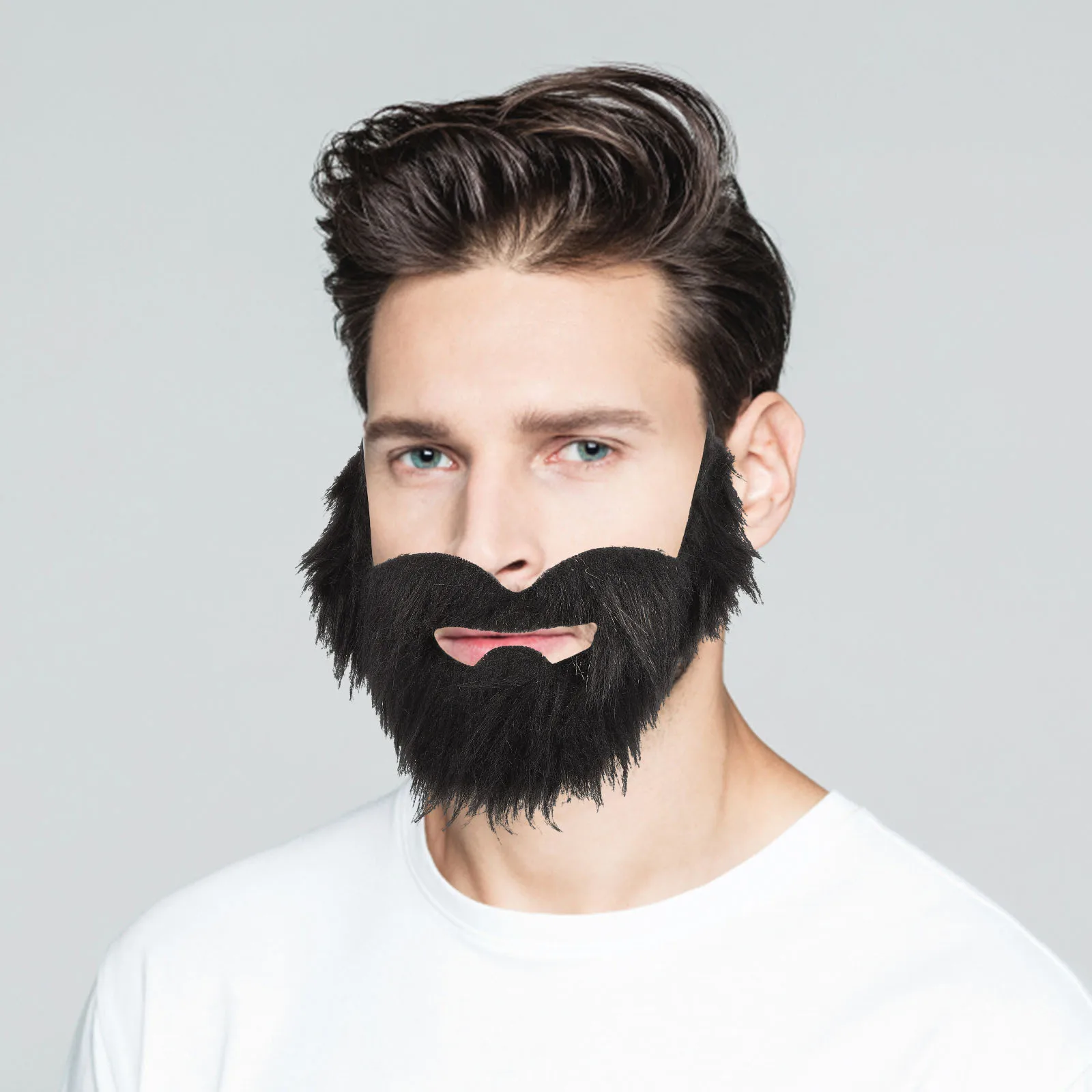 2 قطعة اللحية وهمية مادة الوبر قسط مريحة تأثيري حفلة اللحية الدعامة هالوين مرحلة الأداء شارب وهمية #1