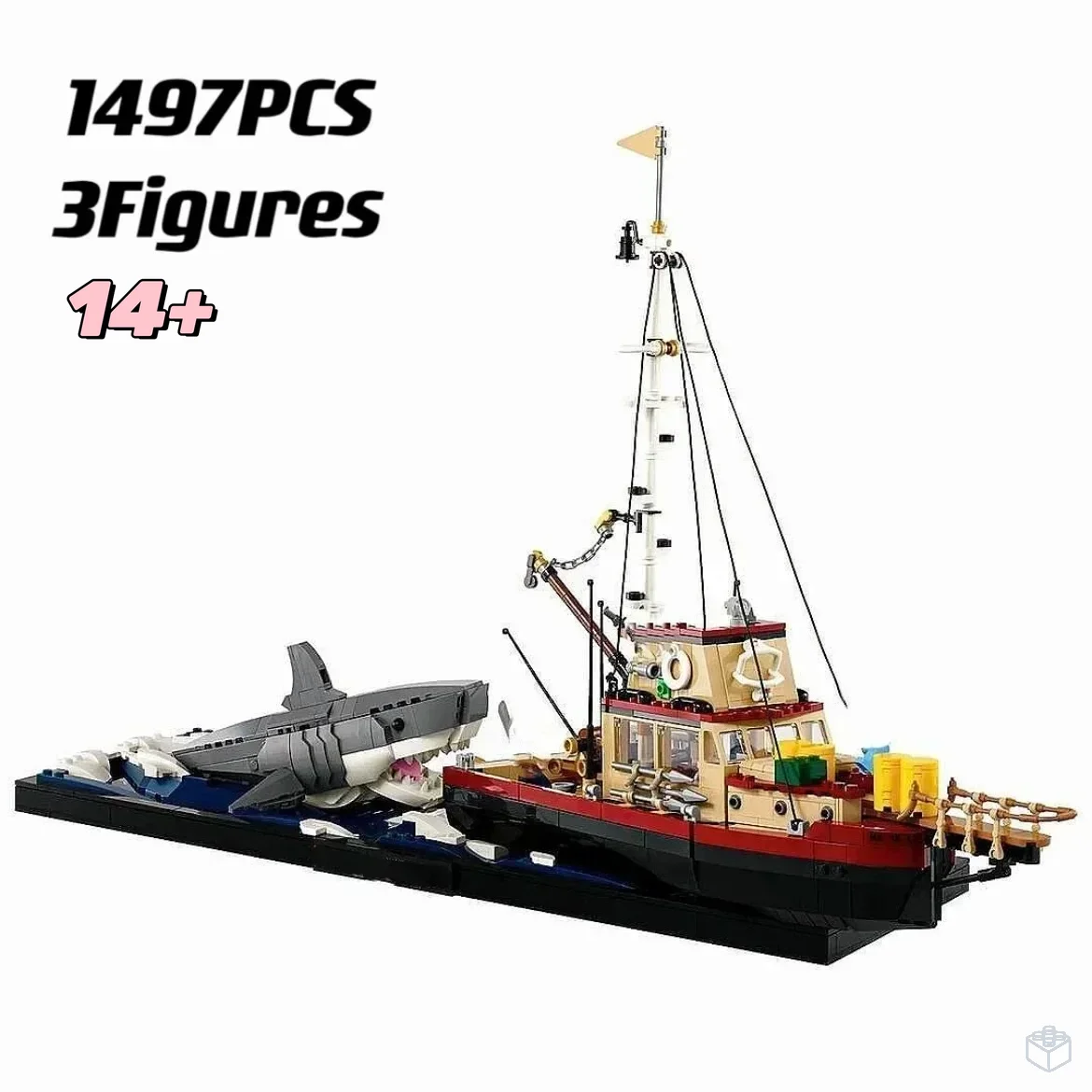 2025-nouvelles-idees-creatives-machoires-diorama-bateau-requin-bateau-pirate-moc-21350-blocs-de-construction-modele-briques-jouets-cadeau-d'anniversaire-pour-les-enfants
