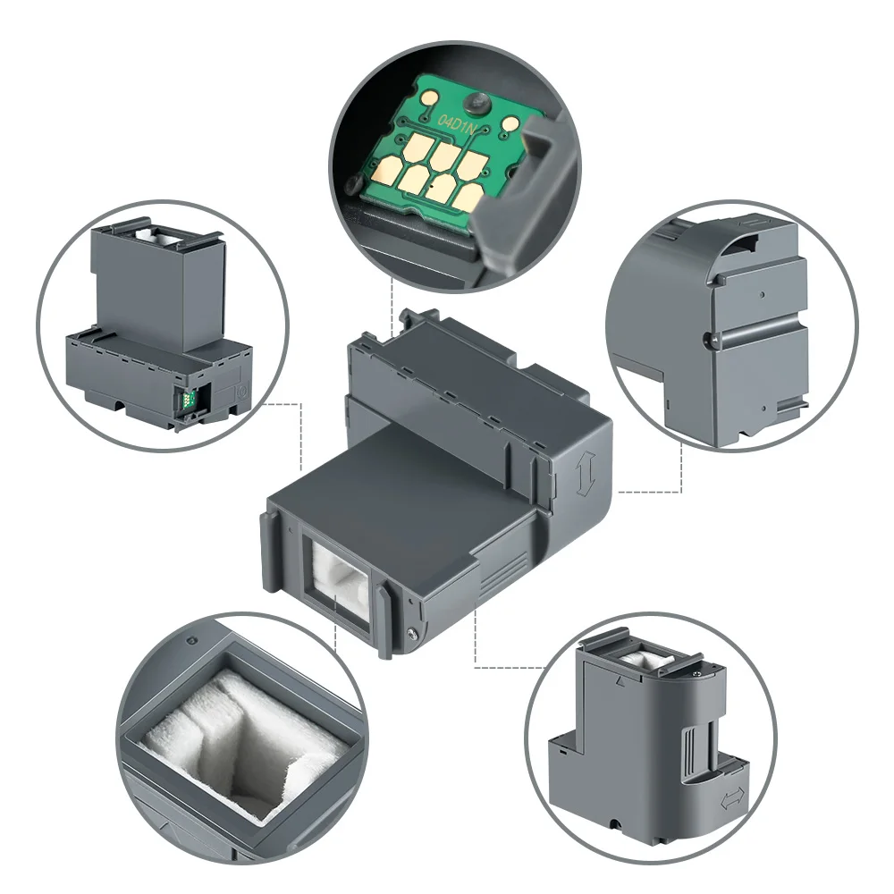 Caixa de manutenção de tinta para EPSON, C13T04D100, T04D100, T04D1, EWMB2, XP-5105, XP-5100, ET-M2170, L6190, M1180, M2170, EW-M630TB, EW-M670FTW