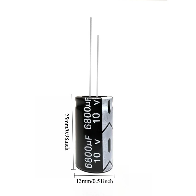 20pcs 10V 6800uF Electrolytic Capacitor 105C High Temp Radial Long Life 13x25mm for Power Supply