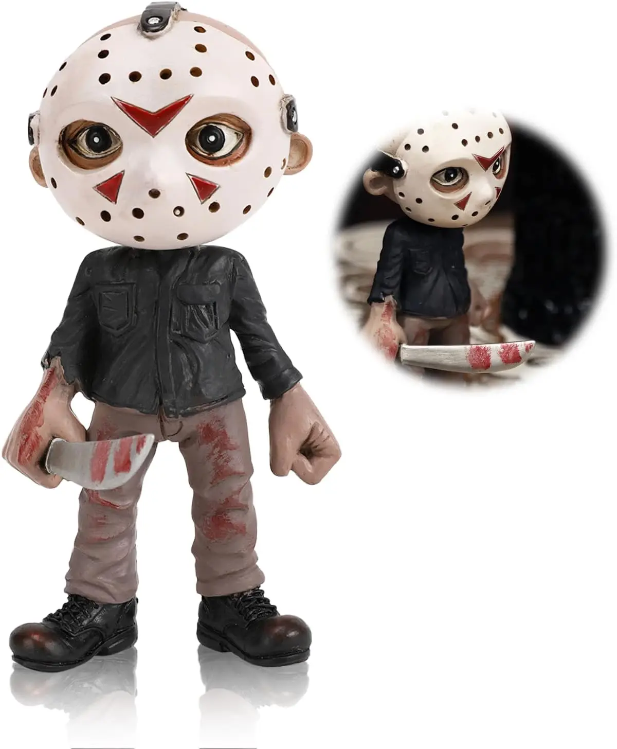 Lyxaof جيسون فورهيس تمثال رعب قناع هالوين حفلة لعب الأدوار الدعائم الكبار هدايا الهالوين لغرفة النوم مكتب شرفة في الهواء الطلق