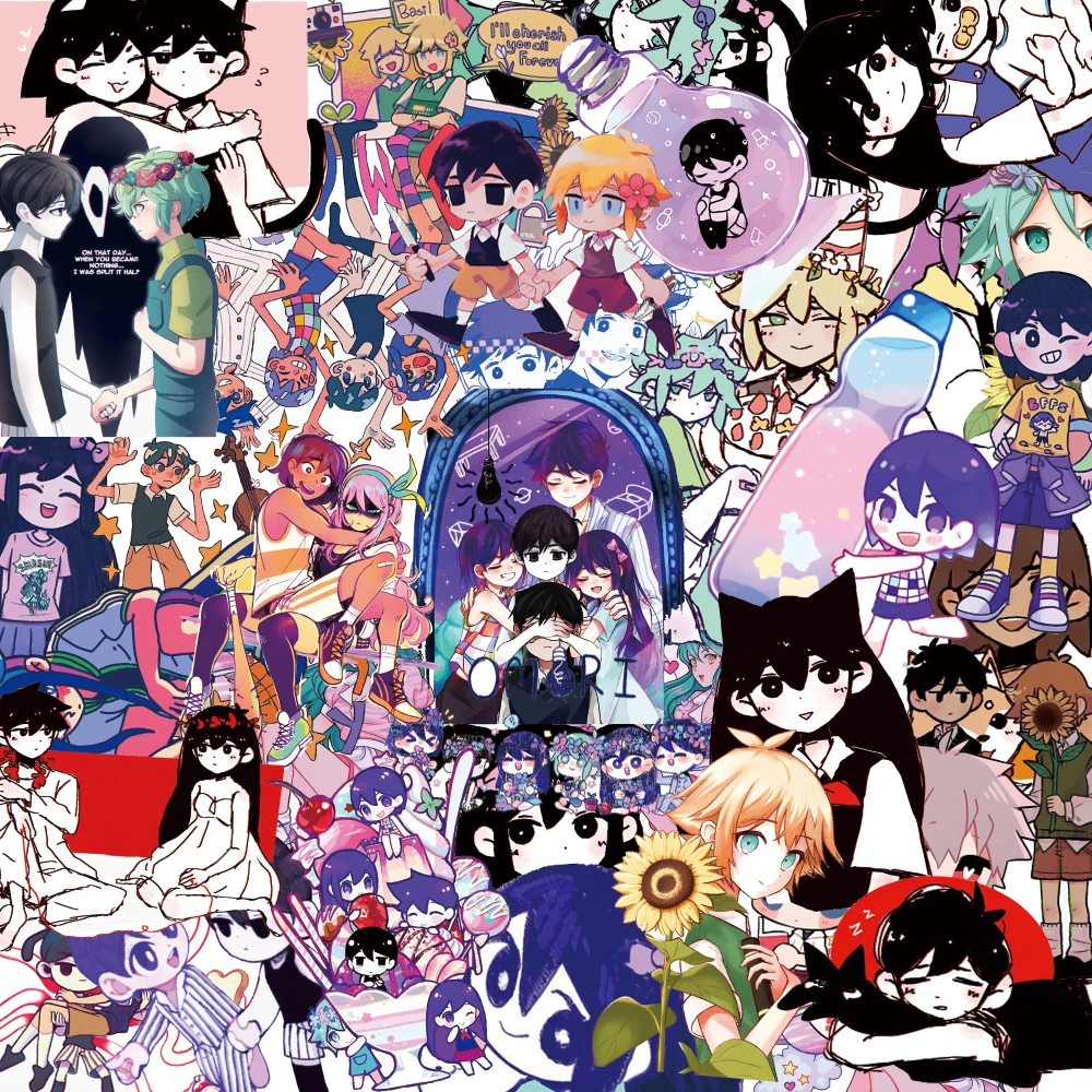 Pegatinas de dibujos animados Omori Sunny para niños, calcomanías de Anime, grafiti, coche, monopatín, portátil, impermeable, 10/30/60 piezas
