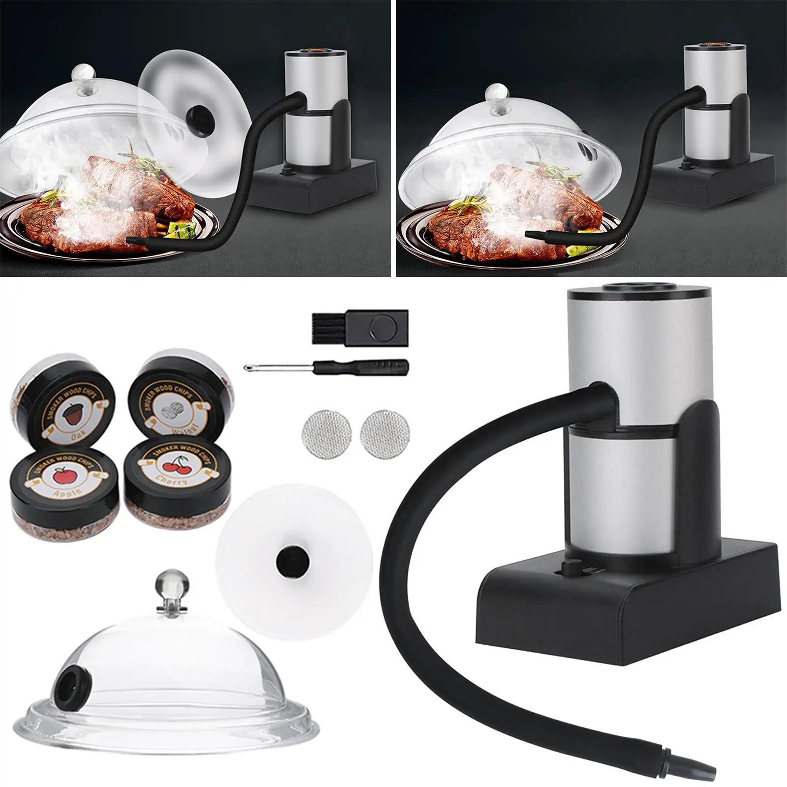 Food Cooking Smoke Infuser with Dome Cover Electric Handheld Drinks Foods