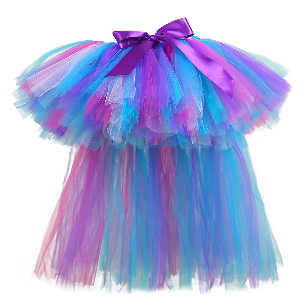 Girls Unicorn Tutu Skirt Costume with Train Fluffy Kids Tulle Skirts Toddler Baby Girl Halloween Birthday Party Dress Up Outfits