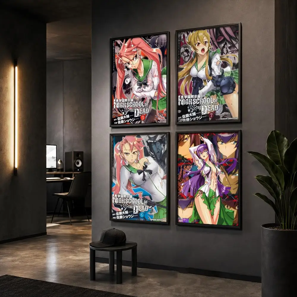 Horror Anime H-Highschool of the D-Dead Poster Wall Art Print Sticker for Bedroom Living Room Dorm Office Modern Home Decor