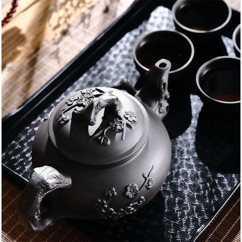 Hot Sale Teapot Chinese Porcelain Yixing Zisha Tea Pot 400ml + 3 Cups 60ml Kung Fu Tea Set Teapots Handmade Zisha Ceramic Kettle