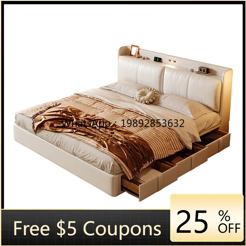 

YFY High-End Elegant Box Bed Modern Simple Soft Pack with Drawer Storage Bed