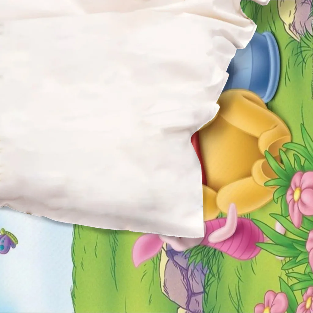 Winnie the Pooh and the wind blows Bed Sheets Set  Comforter Quilt Cover Duvets Single Bedding