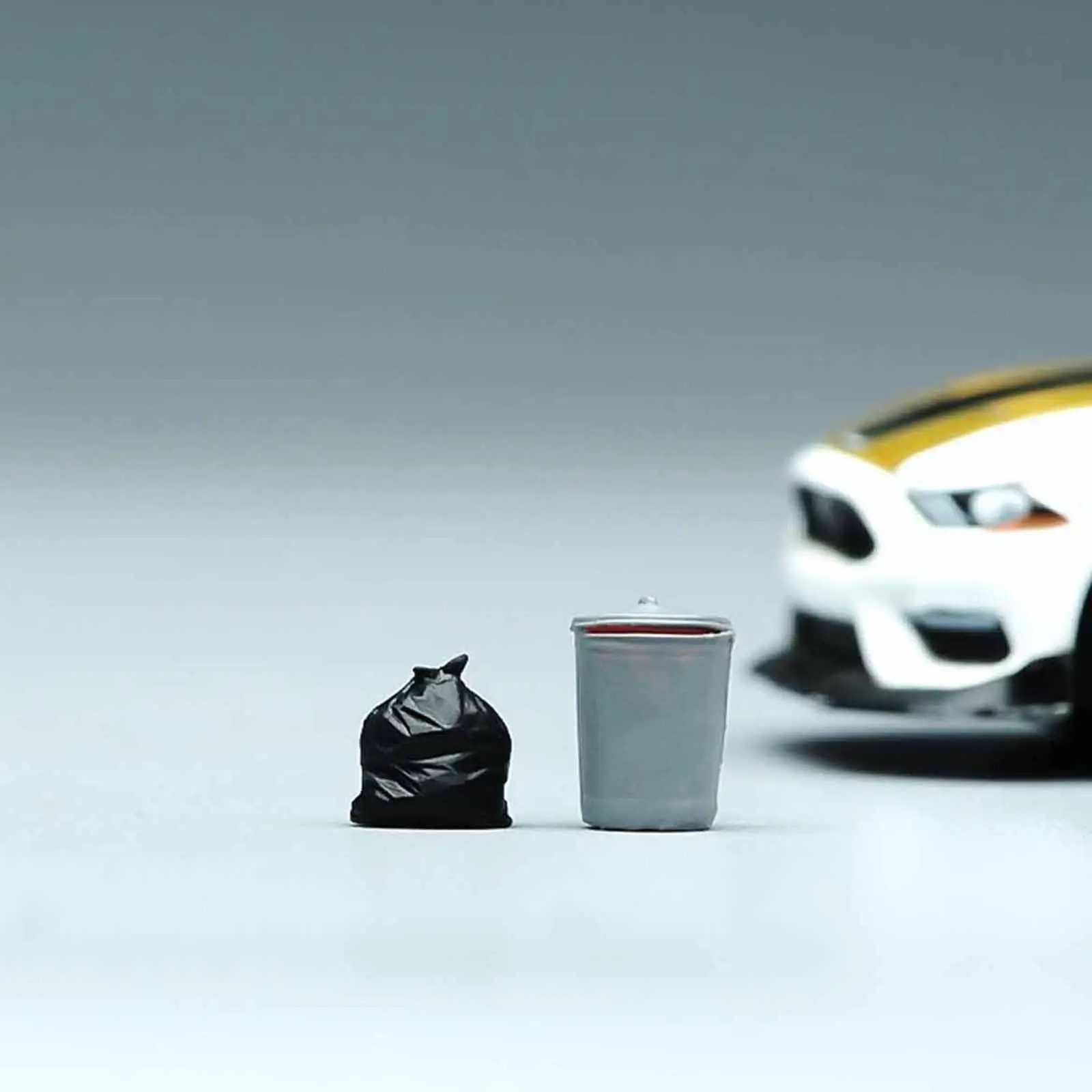 

1:64 Miniature Waste Bag Model Ornaments with Garbage Bin Diorama Scenery Miniature Refuse Sack for Sand Table Model Train