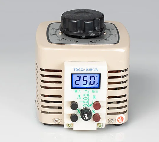 Regulador de voltaje monofásico Manual de cobre, transformador ajustable con pantalla Digital, voltaje de CA de contacto único Reg, TDGC2-3KVA