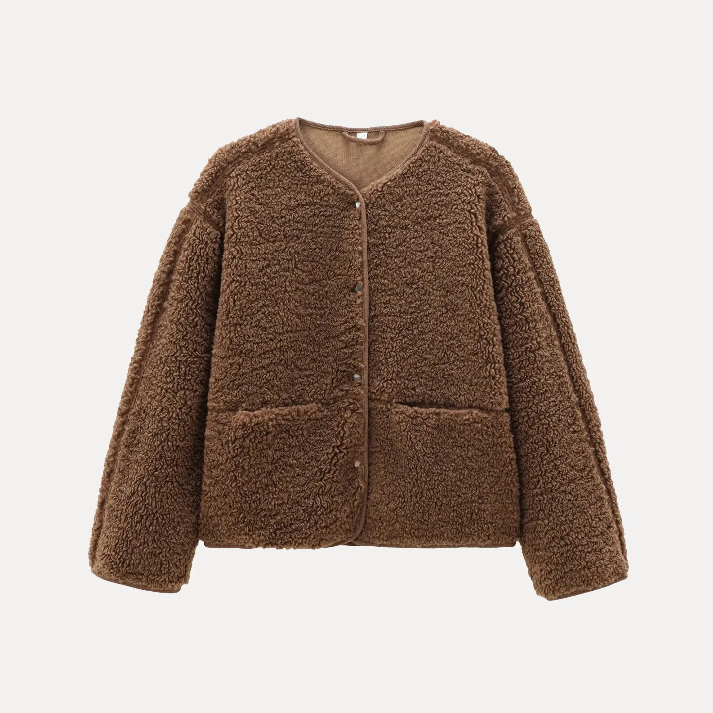 سترة أنيقة دافئة من الصوف الناعم بزر واحد للنساء، موضة خريفية جديدة لعام 2025 من ماركة زادا، بأكمام طويلة وياقة مستديرة