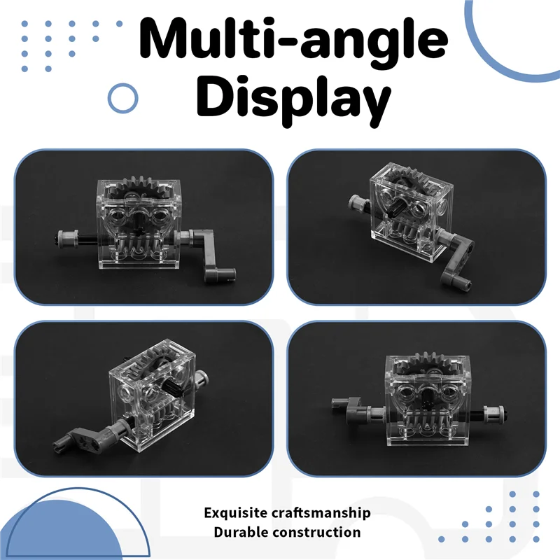 B27B Gear Motor Reducer Gearbox Assembly Kits 6 Set Compatible With Lego Technic Trans-Clear Wormbox