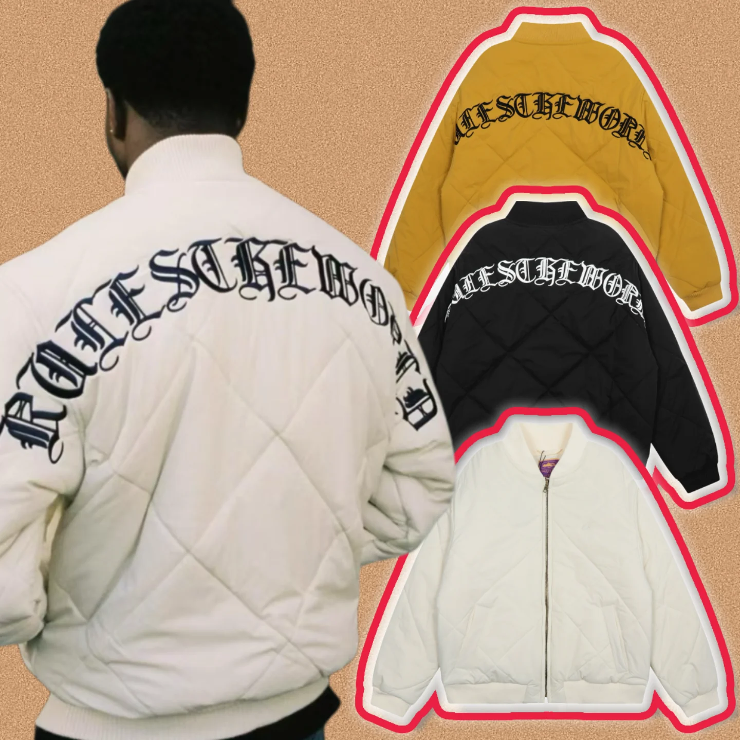 

Demons Island American Street Sle Ретро Повседневная универсальная хлопковая куртка Верхняя одежда Модная свободная посадка из полиэфирного волокна с вышивкой