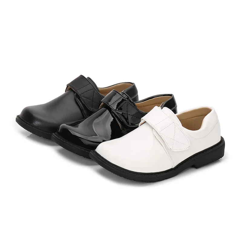 New Kids Shiny PU Leather Shoes College Dress Suit Shoes Adult Formal Leather Kids Dress Party Shoes Parent-Child Casual Shoes