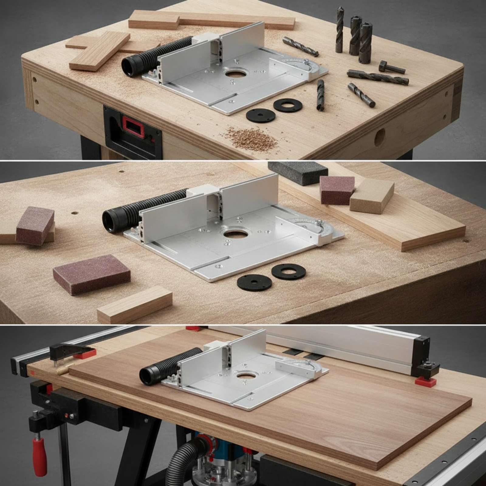 Aluminum Router Table Insert Plate Adjustable Router Table Insert Plate Compatible Pre-Drilled for Woodworkers, Woodworking