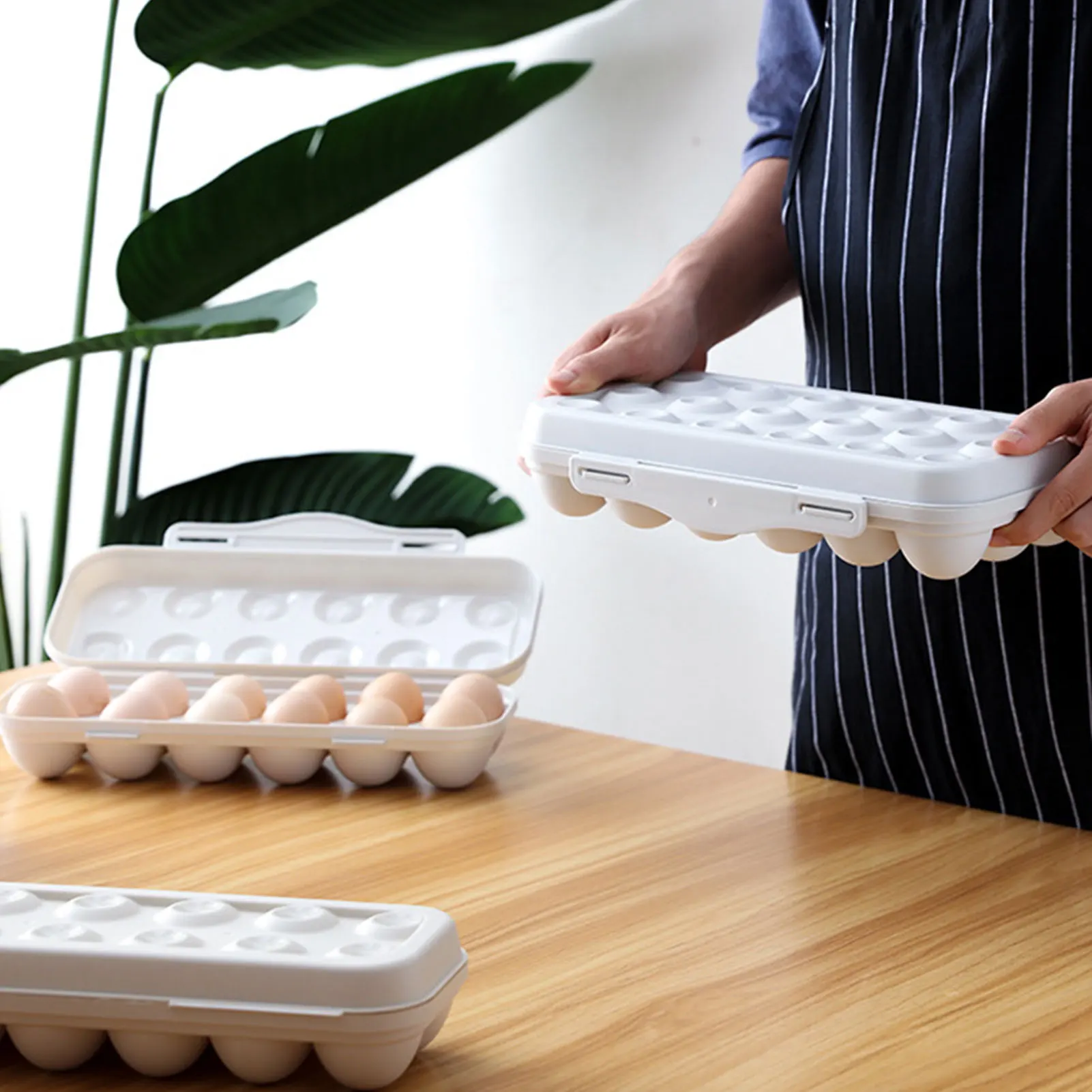 Refrigerator Egg Organizer Trays Sturdy Durable Large Capacity Container Storing 12/18 Eggs In One Box Fridge Freezer Supplies