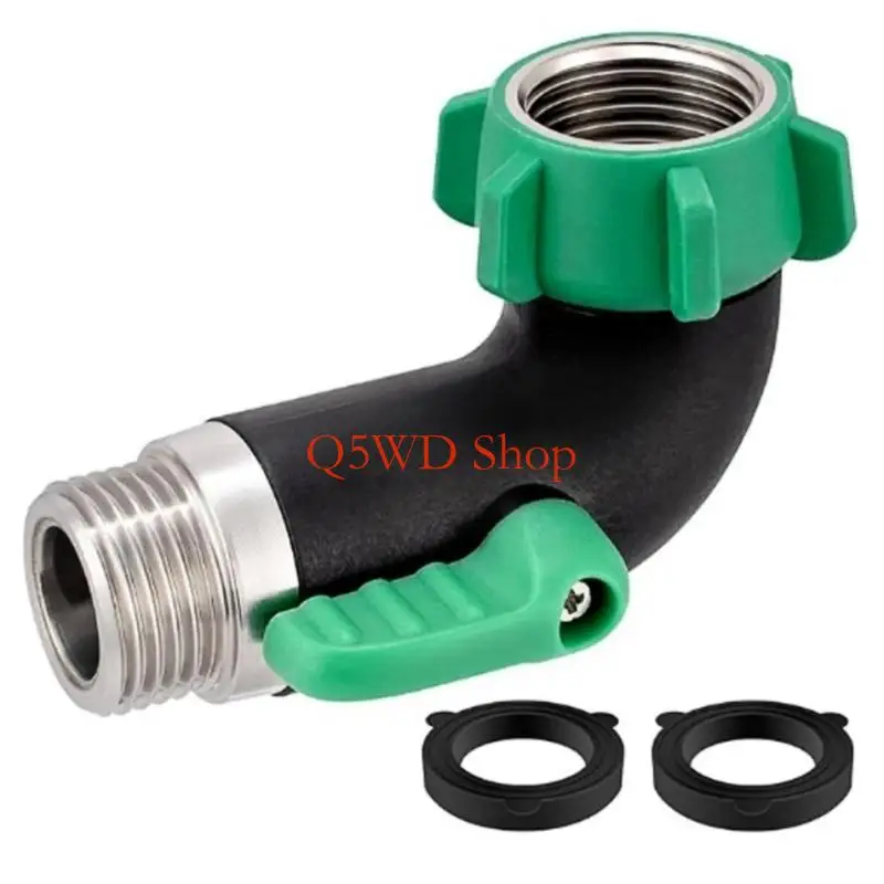 Q5WD Garden Hose Shut Off Valves Quick Install 3/4Inch Stainless Steel Valves Fitting