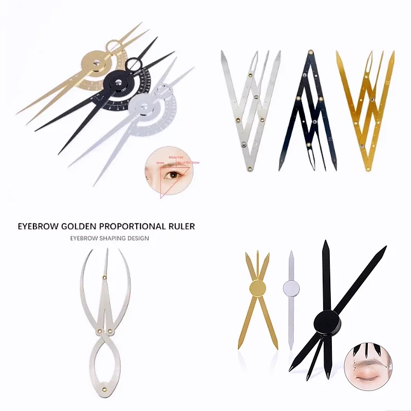 

Stainless Steel Microblading Balance Positioning/Equidistant Eyebrow Mapping Ruler Golden Ratio Ruler Measurement Tool