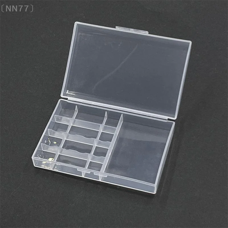 〔NN77〕1Pcs Universal AA Battery Storage Box Transparent Plastic Battery And 4-in-1 Charging Cable Organizer Case〔W7〕