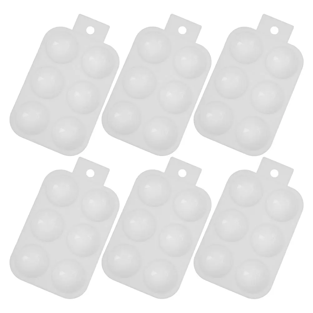 

6pcs Watercolor Palette Empty Rectangle Gouache Mixing Craft Pigment Trays Plastic Lightweight Portable Paint Boards Art