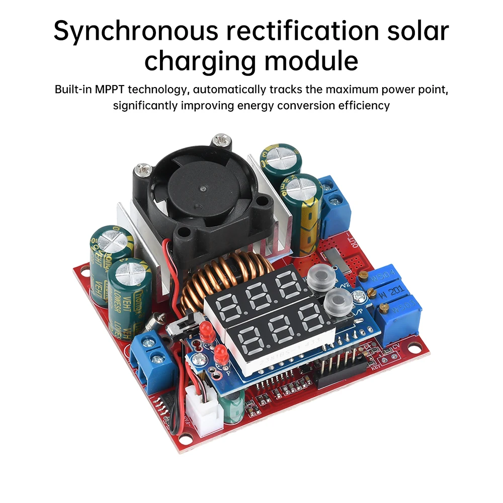 

DC 6-50V 15A MPPT Constant Voltage Constant Current Boost Charging Module Synchronous Rectification Solar Charging Module