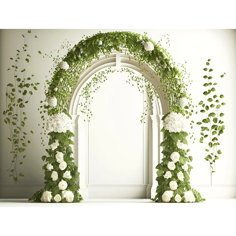 Colorful Flower Wall Photography Backdrops Romantic Rose Arch Wedding Bouquet Valentine's Day Photo Studio Background Props LH-2