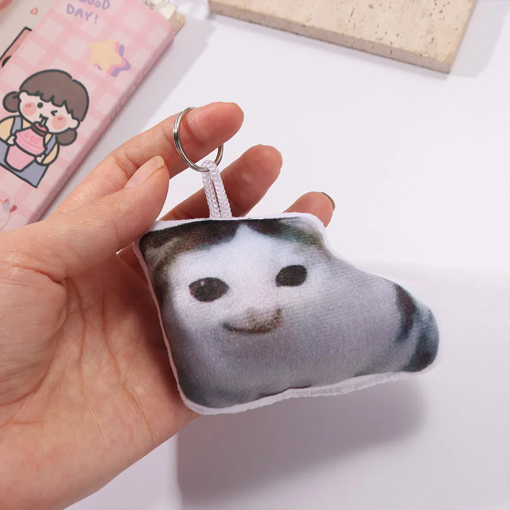With Sound Cat Voice Keychain Bag Pendant Kitten Voice Funny Meme Keyring Stuffed Animal Cartoon Oiiai Sounder Keyring Backpacks