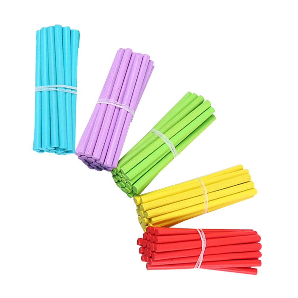 100pcs Colorful Math Manipulatives Math Wooden Counting Sticks Kids Preschool Educational Toys Counting Rods for Arithmetic Lear