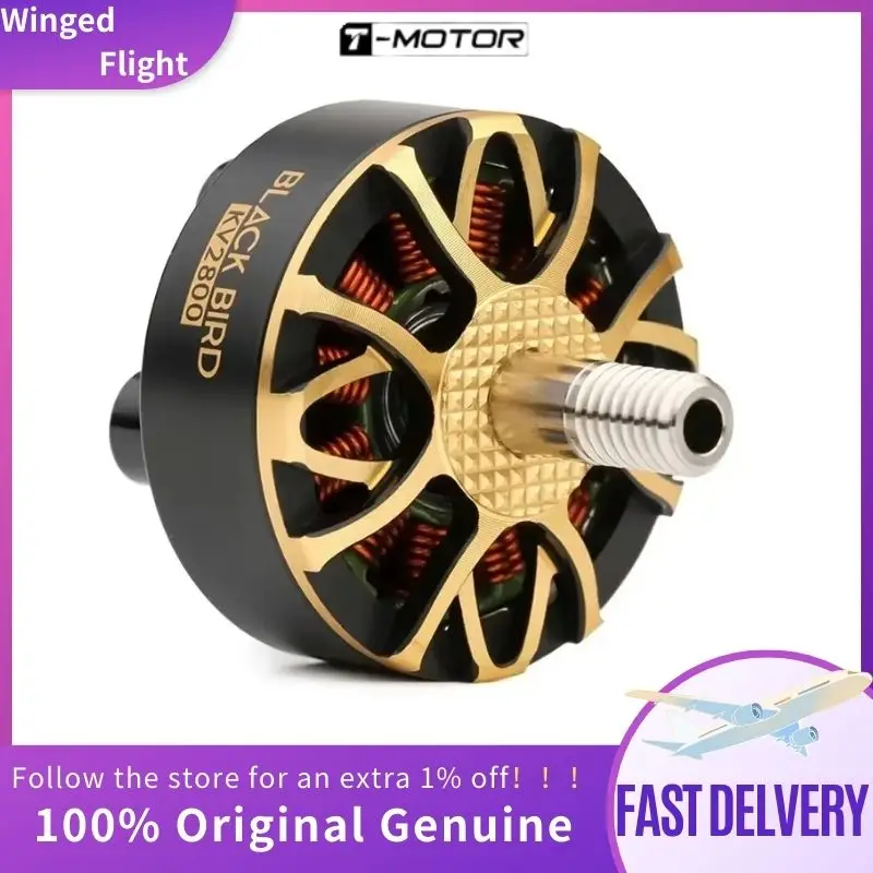 T-Motor BLACK BIRD V2.0 Pilot Edition 1950KV 2800KV 3-4S 4-6S Brushless Motor for 5 inch RC Drone FPV Racing