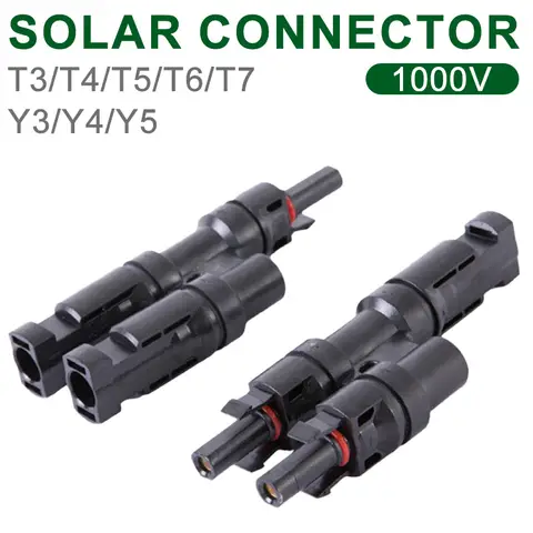 1Pair Y/T Type Photovoltaic Solar PV Connector 3 4 5 6 7 Way Branch Connector For PV/MC Cable Wire 30A 1000V