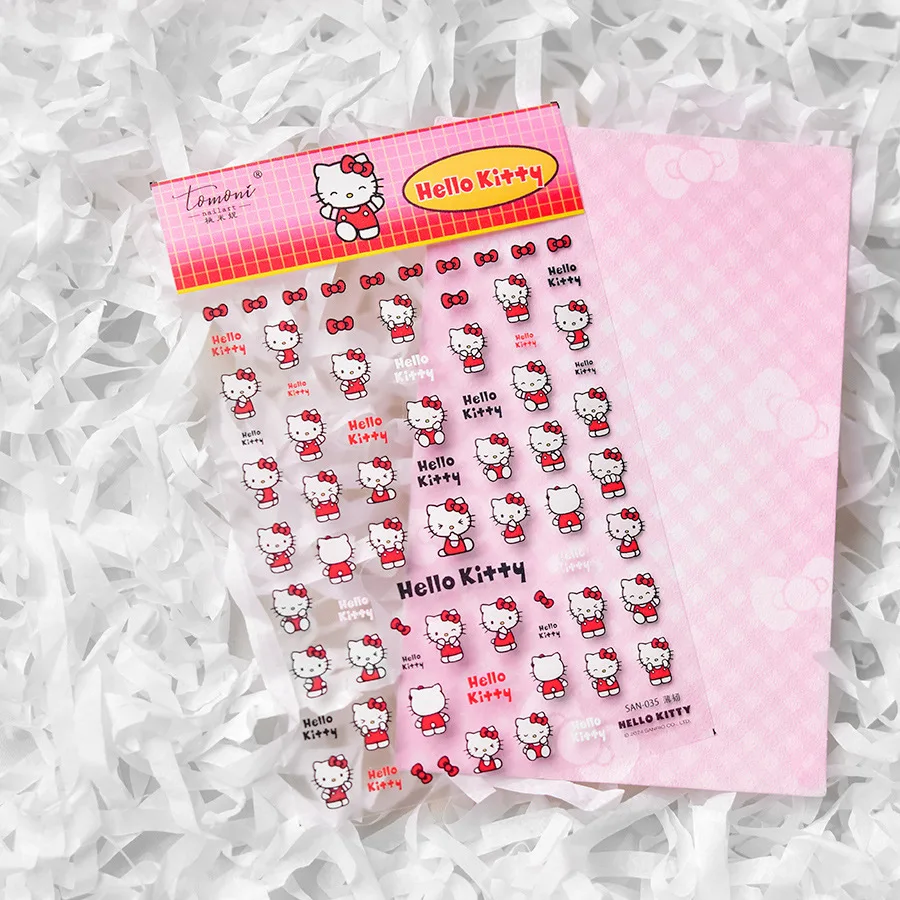 Cartoon Sanrio Nagelsticker Hellokitty Melodie Kuromi Anime Stickers Nail Art Decoratie Diy Press Op Nagels