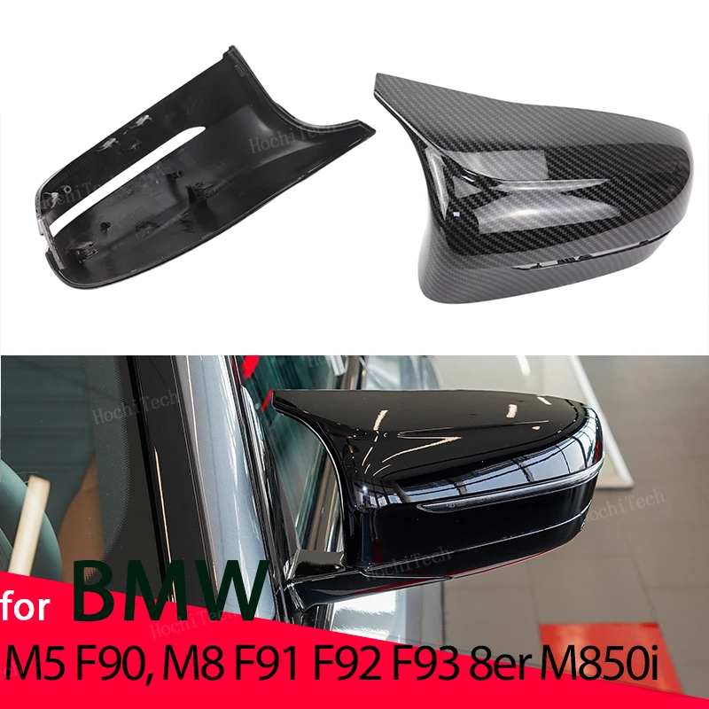 1 pair Rear View Side Case Trim M Style Car Rearview Mirror Caps for BMW M5 F90, M8 F91 F92 F93 8 series M850i left hand drive