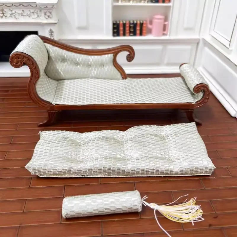 

1:6 1:12 Dollhouse Simulation Sofa Recliner Model Doll Home Miniature Beauty Couch Furniture Decor Dolls House Home Pretend Toy