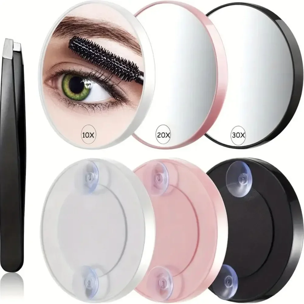 Portable 10x 20x 30x Times Magnifying Makeup Mirror 3.5in Acne Magnifying Beauty Cleaning Shaving Blackheads Round Small Mirror