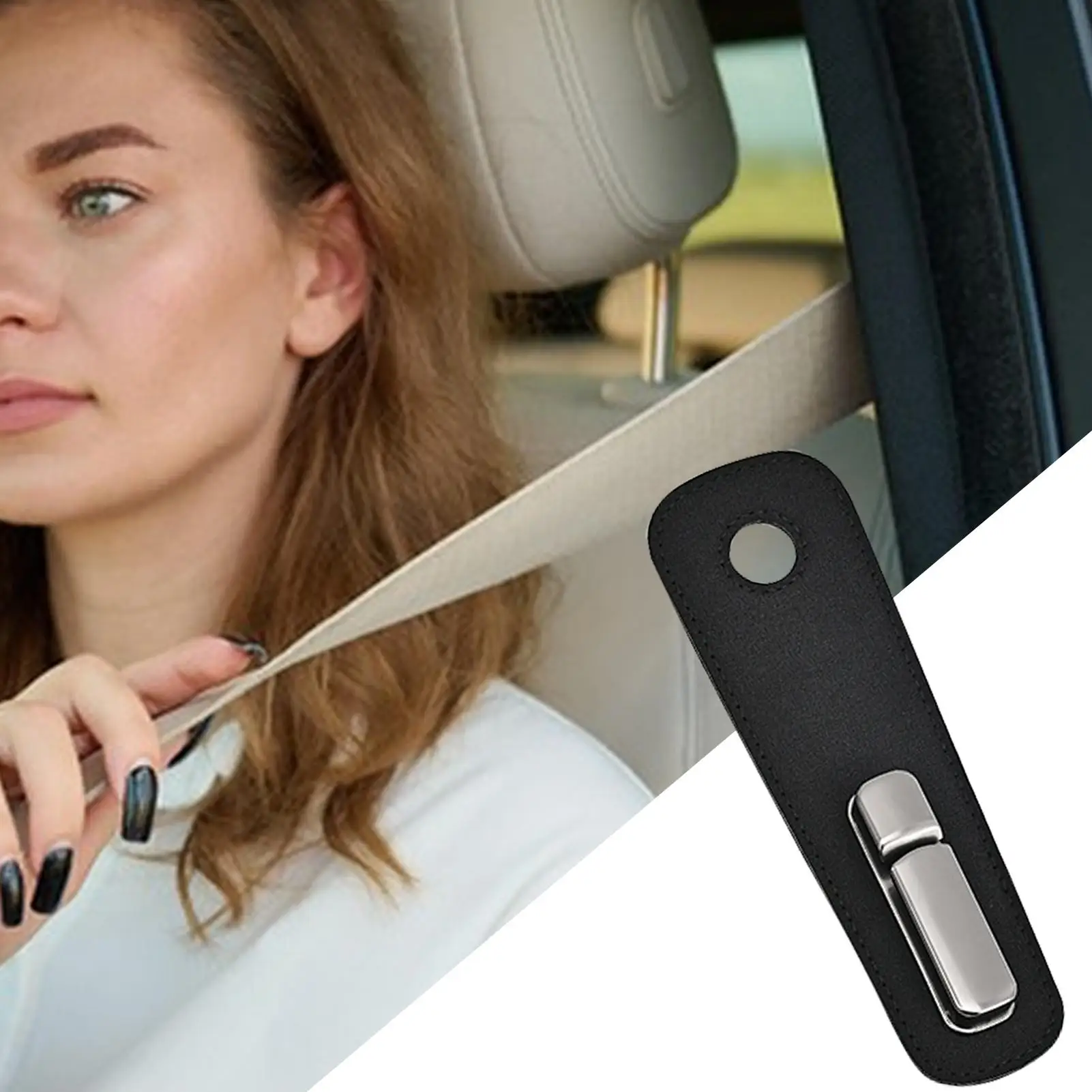 Auto Seat Belt Stopper Clip, Anti-Slip & Noise-Reducing Locking Buckle for Car, Adjustable Seatbelt Positioner for Safe Driving