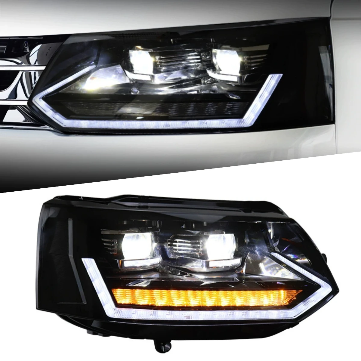 LED Headlight Assembly for Volkswagen vw Caravelle Multivan T5 14-19 modified Stream Front Lamp DRL Turn Signal Car Accessories