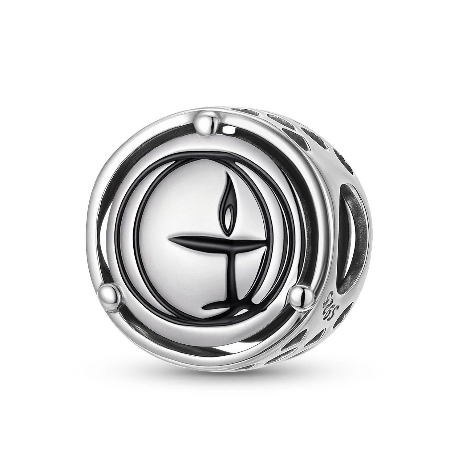 Flaming Chalice 925 Sterling Silver Fire Religious Symbols Charm Bead Jewelry Gift Fit Original Bracelet Diy Jewelry Accessories