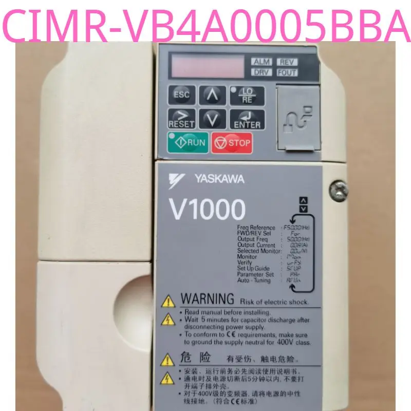 Used YASKAWA frequency converter CIMR-VB4A0005BBA, 2.2KW/1.5KW, AC3PH 380-480V Function OK