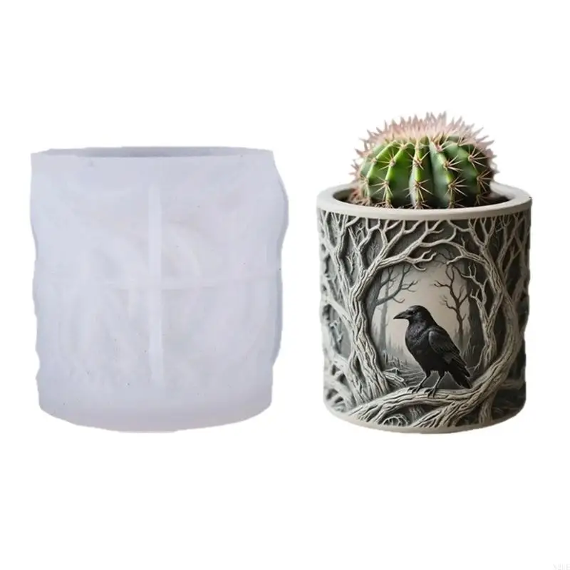 

N2UE Flexible Crow Jewelry Mold Silicone Texture for Resin Art and Planter