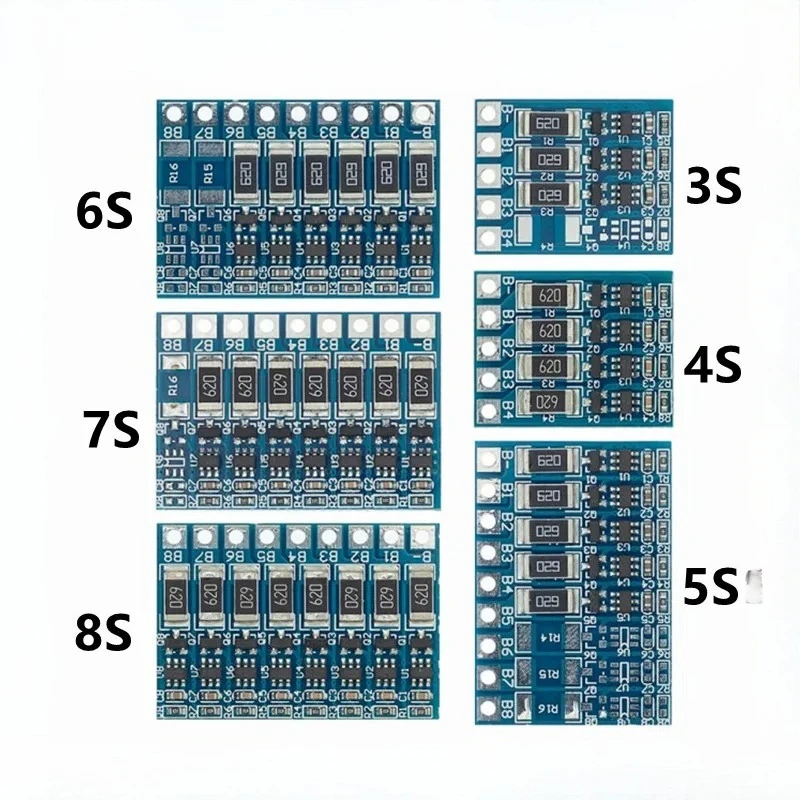 3S 4S 5S 6S 7S 8S 21V 4.2v Li-ion Balancer 18650 Balncing Full Charge Battery Balance Function Protection Board