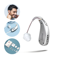 Chitu BTE Hearing Aids Rechargeable Digital Sound Amplifiers Silver Deafness Gift for Mom Dad Medical Audionic Hearing device