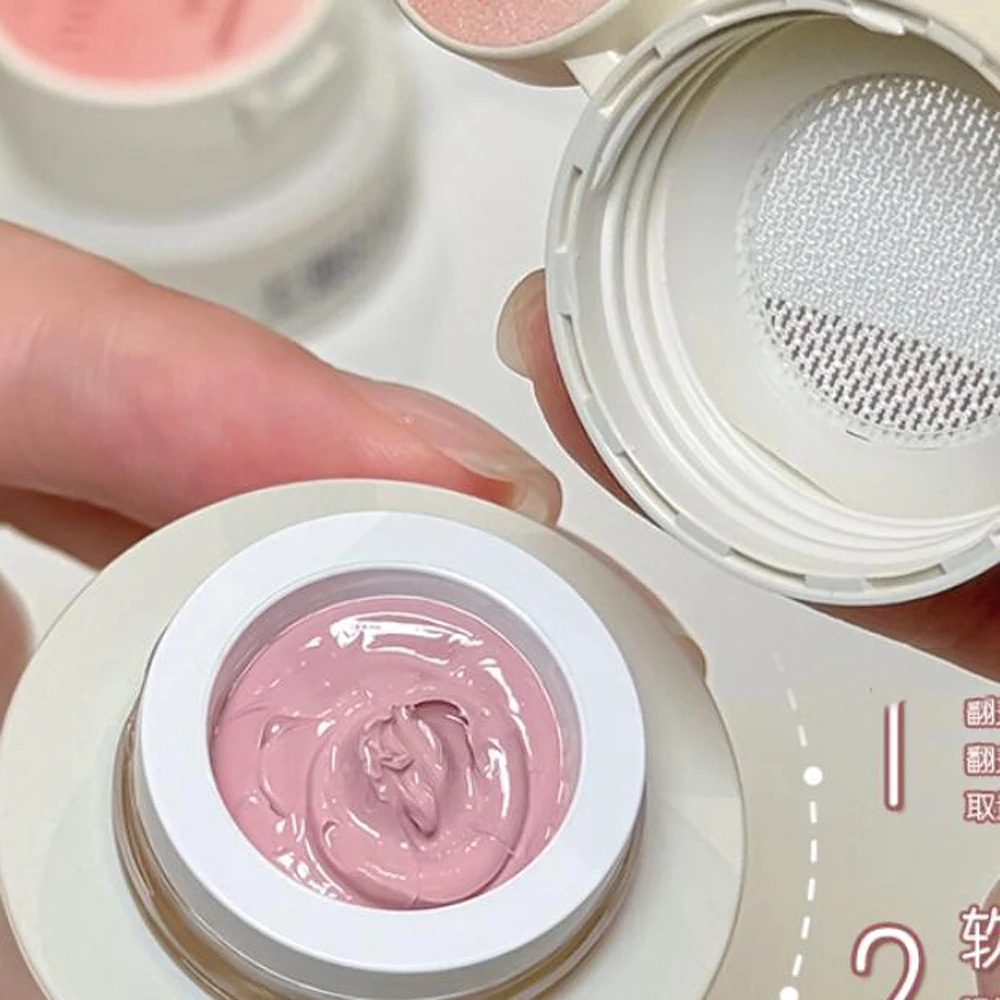 1 scatola di smalto gel per pittura rosa pesca Pat Texture opaca Colla per tappare le unghie con 1 cuscino d'aria Soak Off Smalto per unghie UV LED