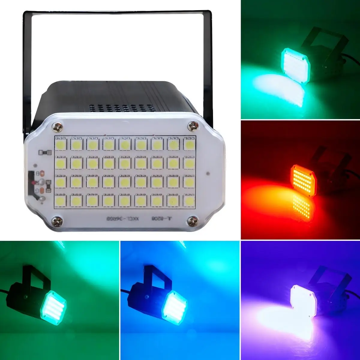 Fireions 36 LED SMD Strobe Light 9W RGB Stepless Speed Regulation Color Voice Control Remote Control Self-Propelled House Party