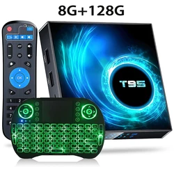 Dispositivo de TV inteligente T95, decodificador con Android 10, 4GB, 64GB, 128GB, Allwinner H616, cuatro núcleos, compatible con 6K, HD, 3D, H.265, Ethernet 2,4/5G, WIFI Dual, BT 5,0