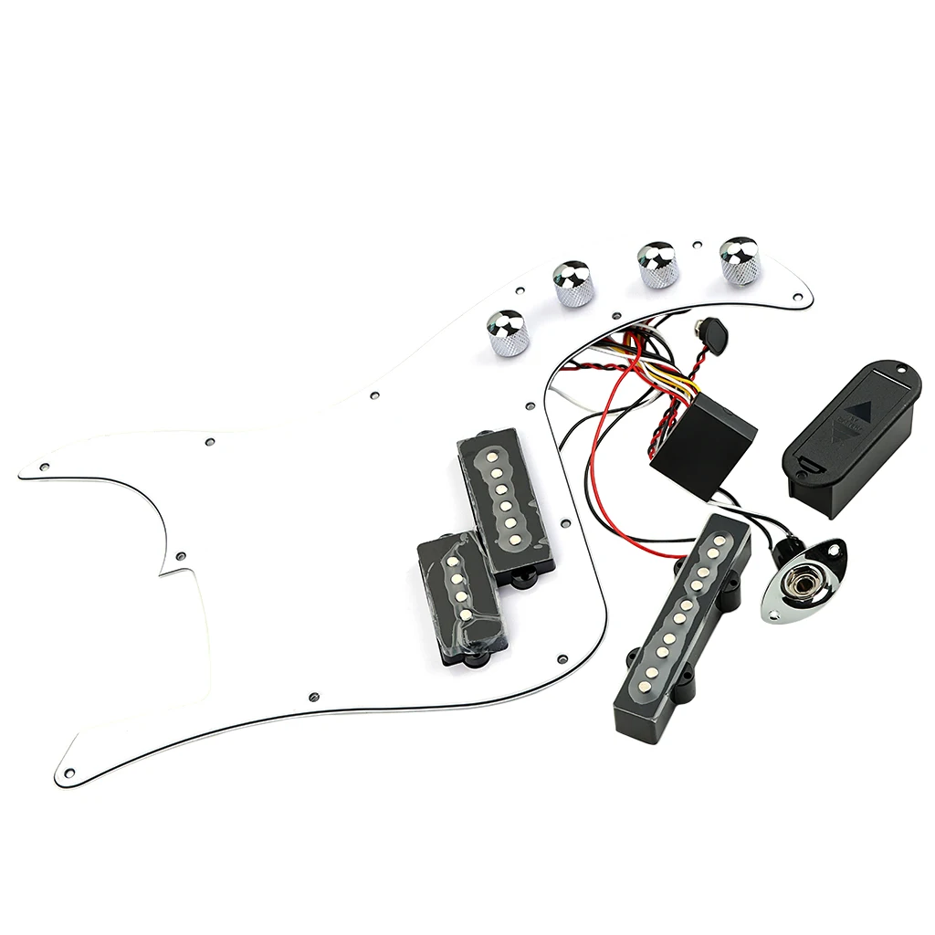 High Quality White  5-String Bass Pickguard  Prewired with Pickups & Scratch Plate Guitar Parts & Accessories