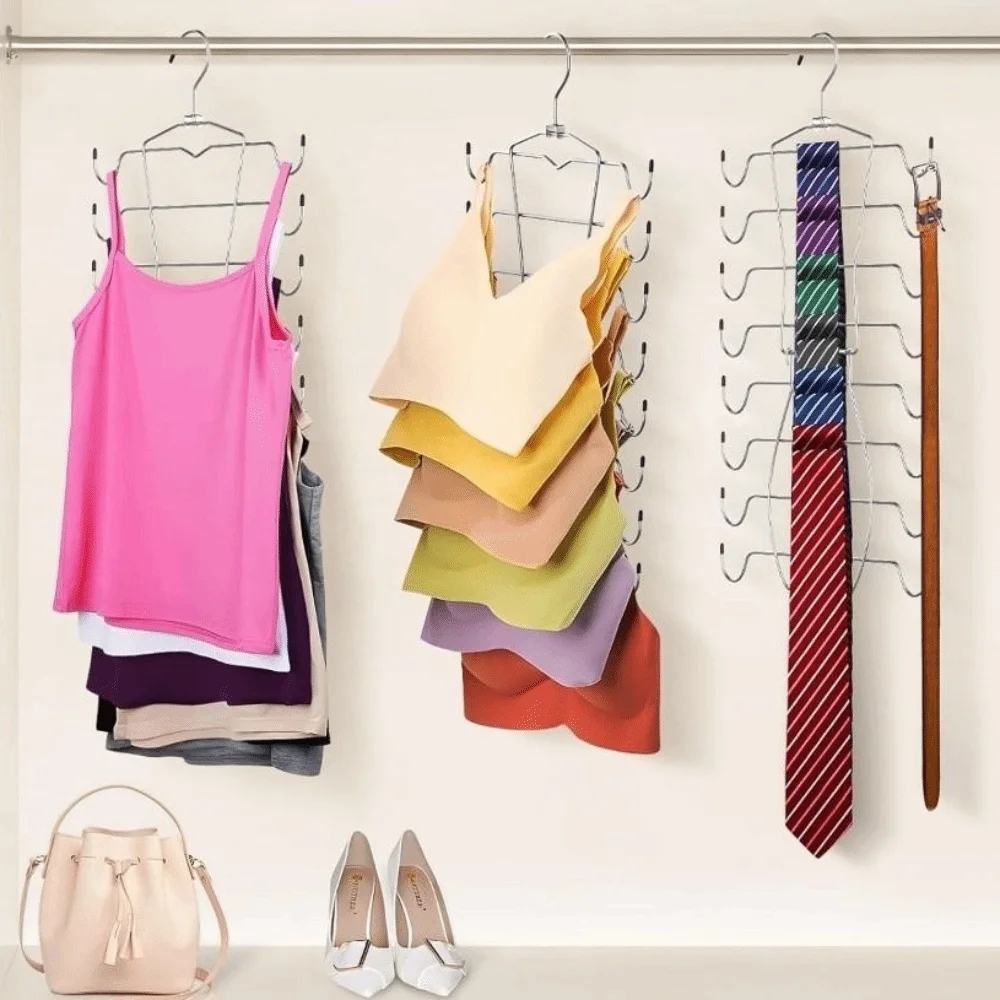 

8 Tier Underwear Hanger Save Space Metal Bra Tank Top Hangers Seamless Design Foldable Closet Organizers Camisoles