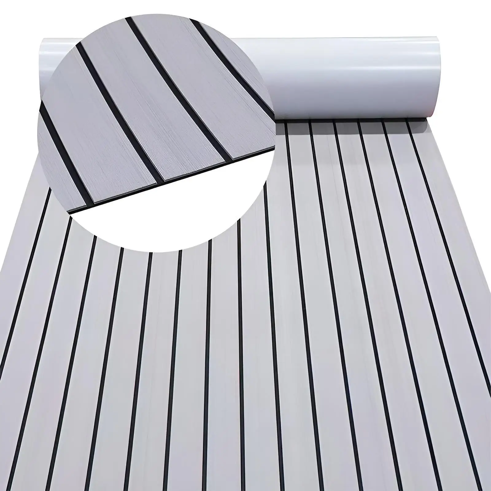 

2400x600x5mm Faux Teak EVA Foam Boat Deck Sheet Mat Marine Non-Slip Flooring Pad Self-Adhesive Yacht Decking for Boat Carpet Mat